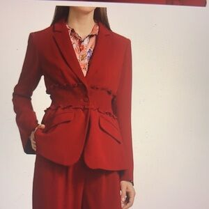 Cinq a Sept Cyndi Smocked Waist Blazer 10